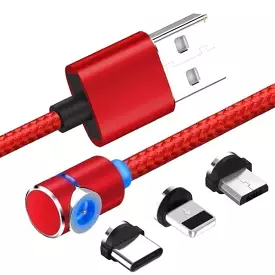 3 in 1 360° Magnetic Charging Cable for Huawei iPhone Samsung