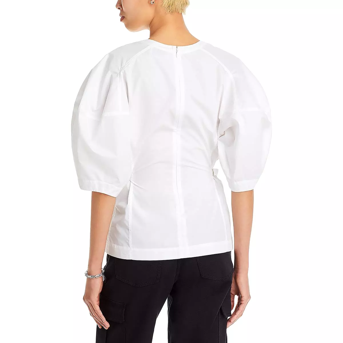 3.1 Phillip Lim Womens V-Neck Puff Sleeve Blouse