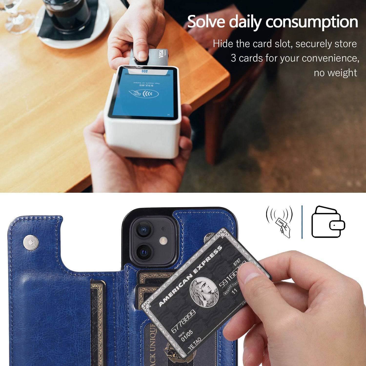 4 IN 1 Luxury Leather Case For iPhone