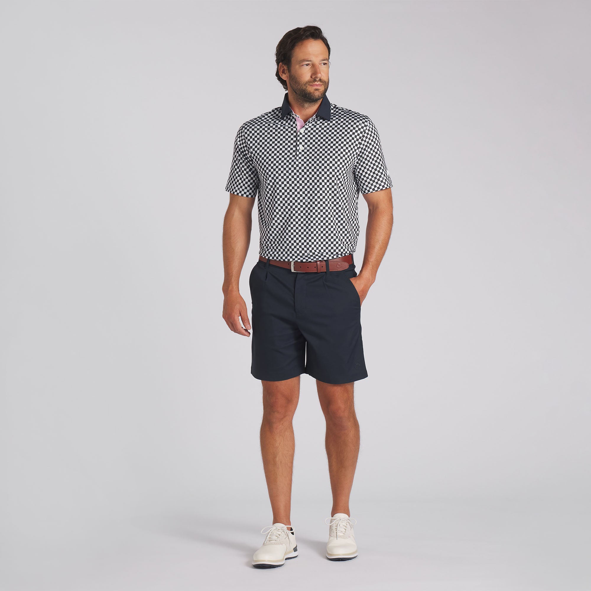 AP MATTR Checkered Golf Polo