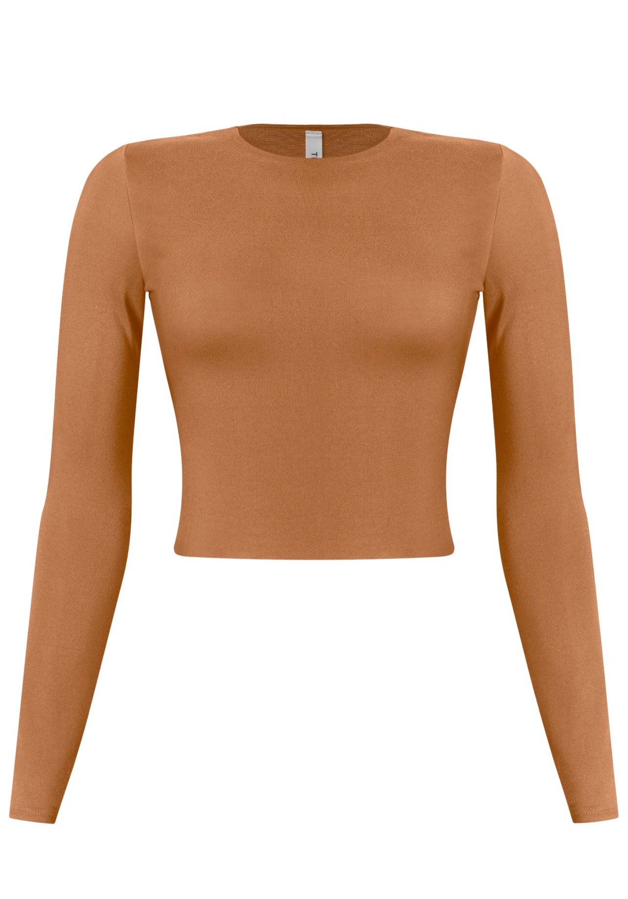 Arianna Long Sleeve Solid Basic Crop Top