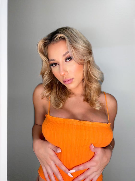 Ariel Orange Ruffle Crop Top