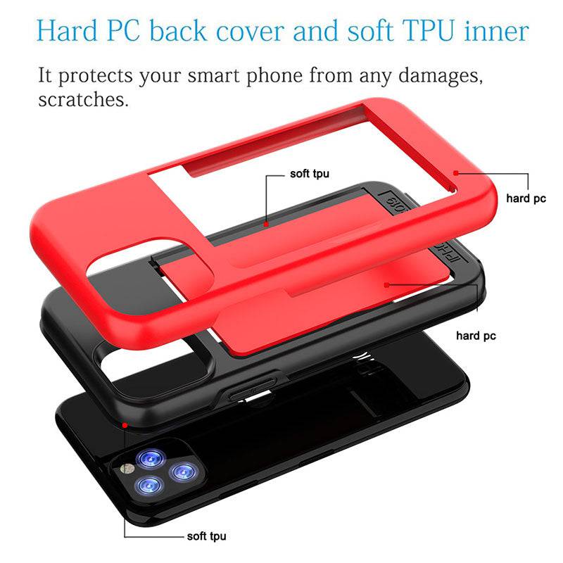 Armor Protective Card Holder Case for iPhone