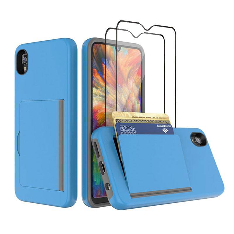 Armor Protective Card Holder Case for Samsung A10e With 2-PACK Screen Protectors