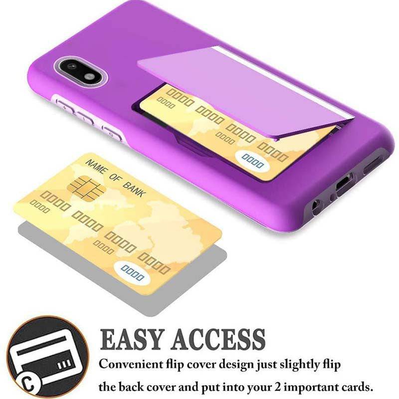 Armor Protective Card Holder Case for Samsung A10e With 2-PACK Screen Protectors