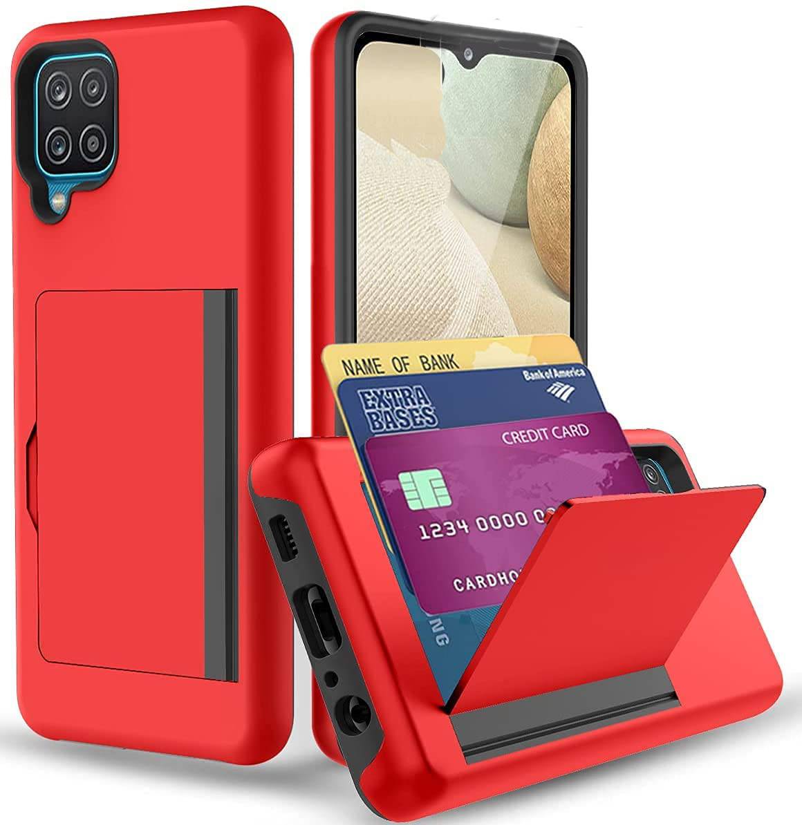 Armor Protective Card Holder Case for Samsung A12