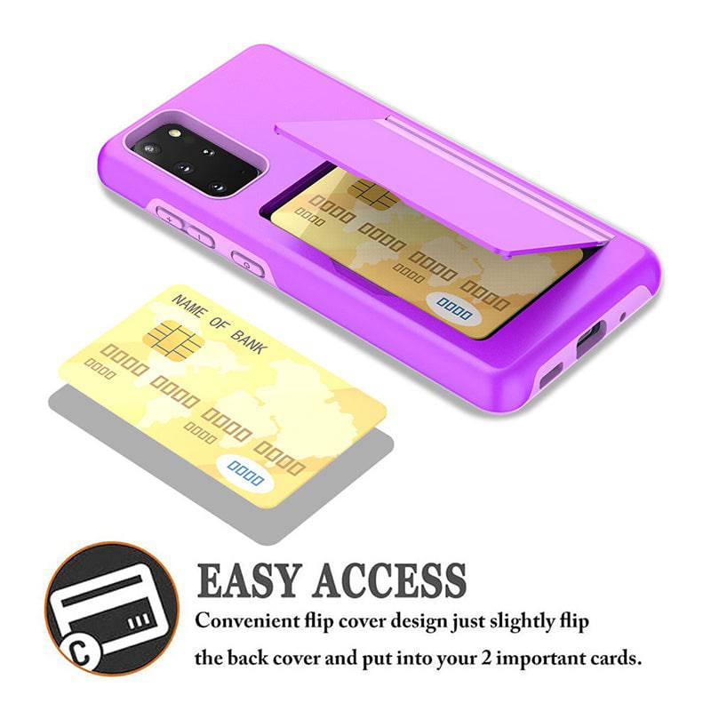 Armor Protective Card Holder Case for Samsung S20 Plus With 2-Pack Screen Protectors