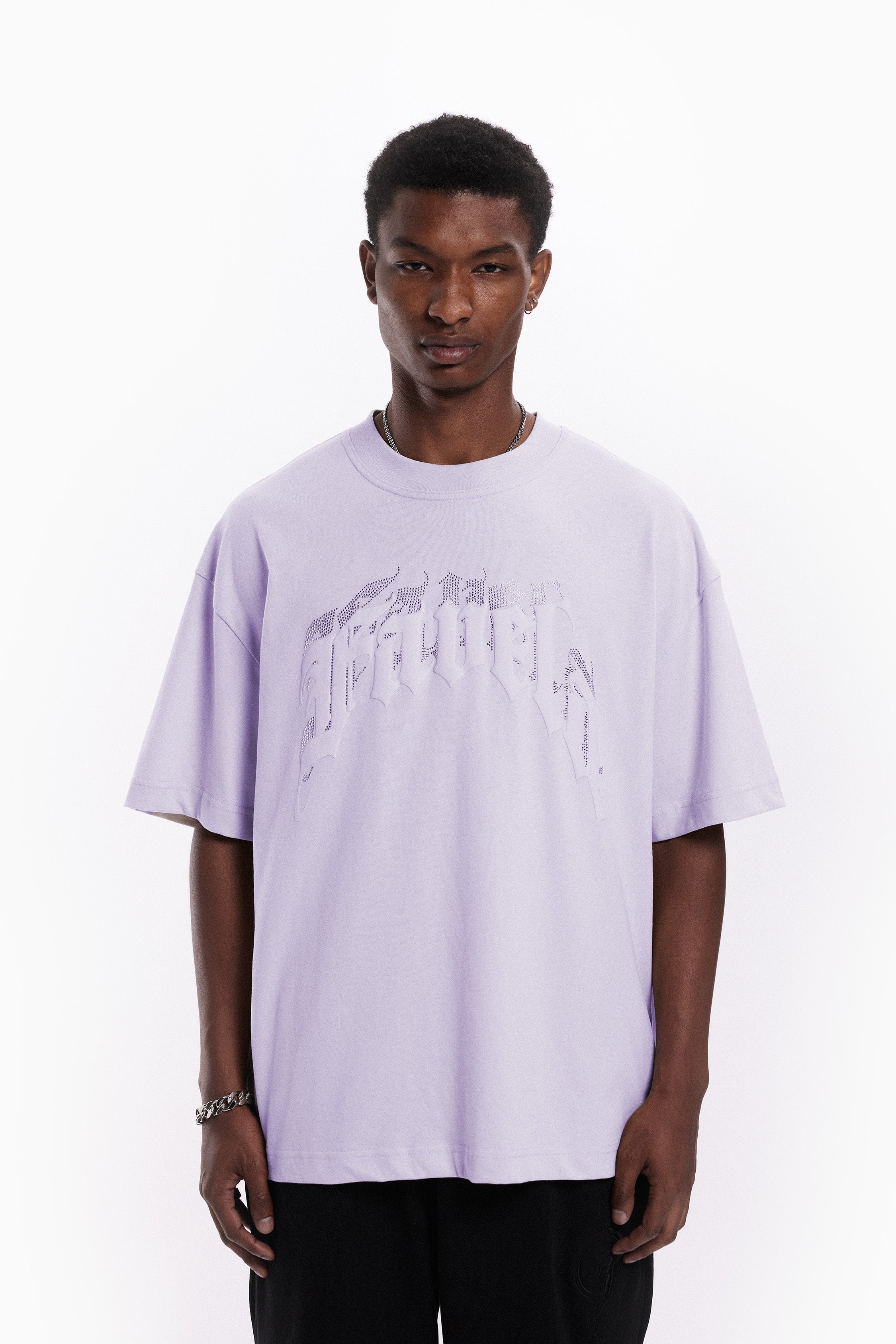 AVES RHINESTONE PASTEL LILAC T-SHIRT