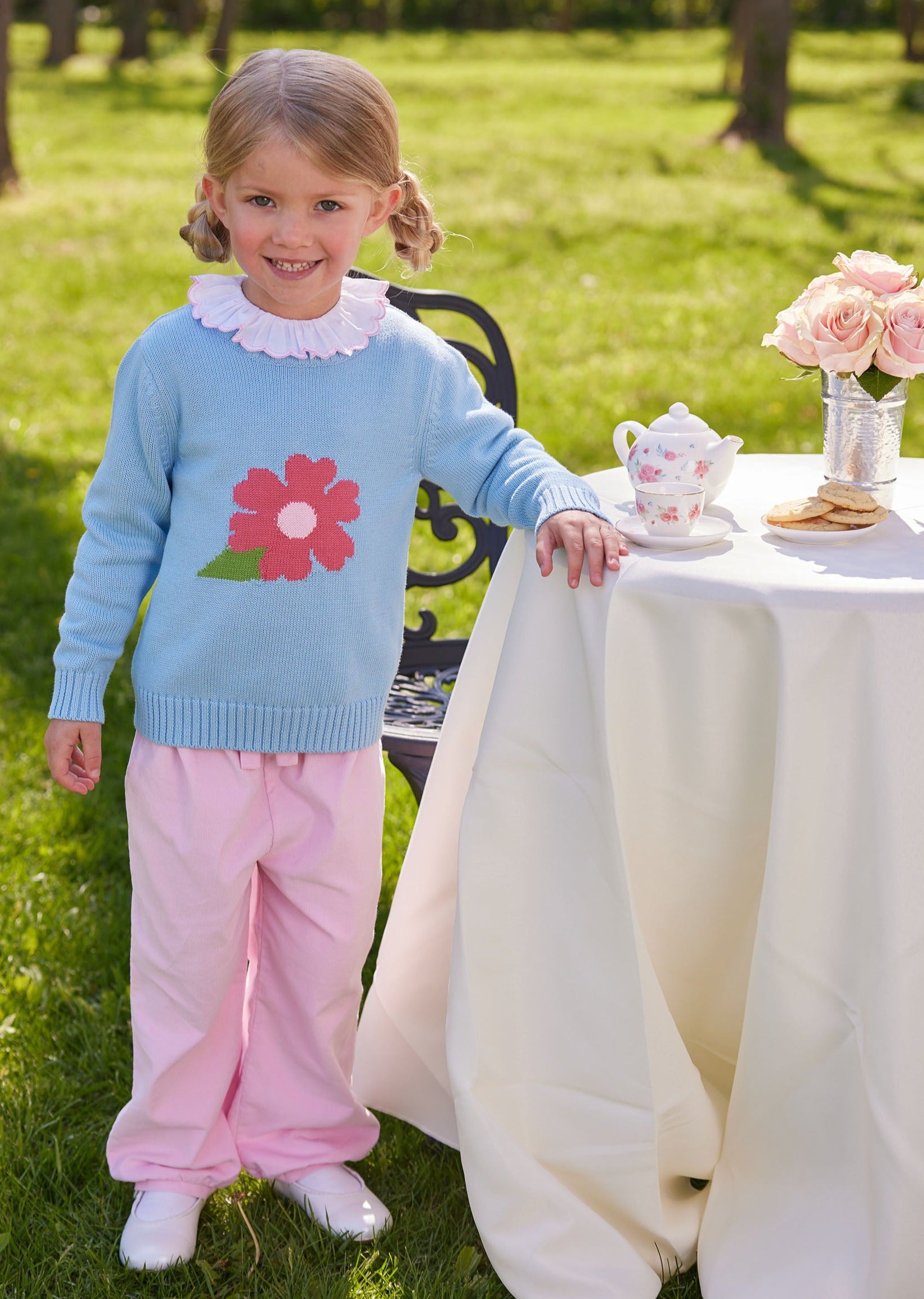 Banded Bow Pant - Light Pink Corduroy