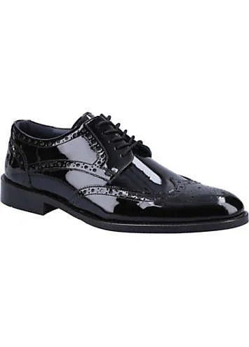 Black Dustin Brogue Patent Shoes by Hush Puppies | Look Again