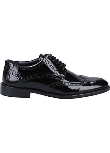 Black Dustin Brogue Patent Shoes by Hush Puppies | Look Again