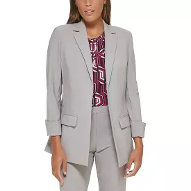 Calvin Klein Womens Petites Crepe Stretch Open-Front Blazer