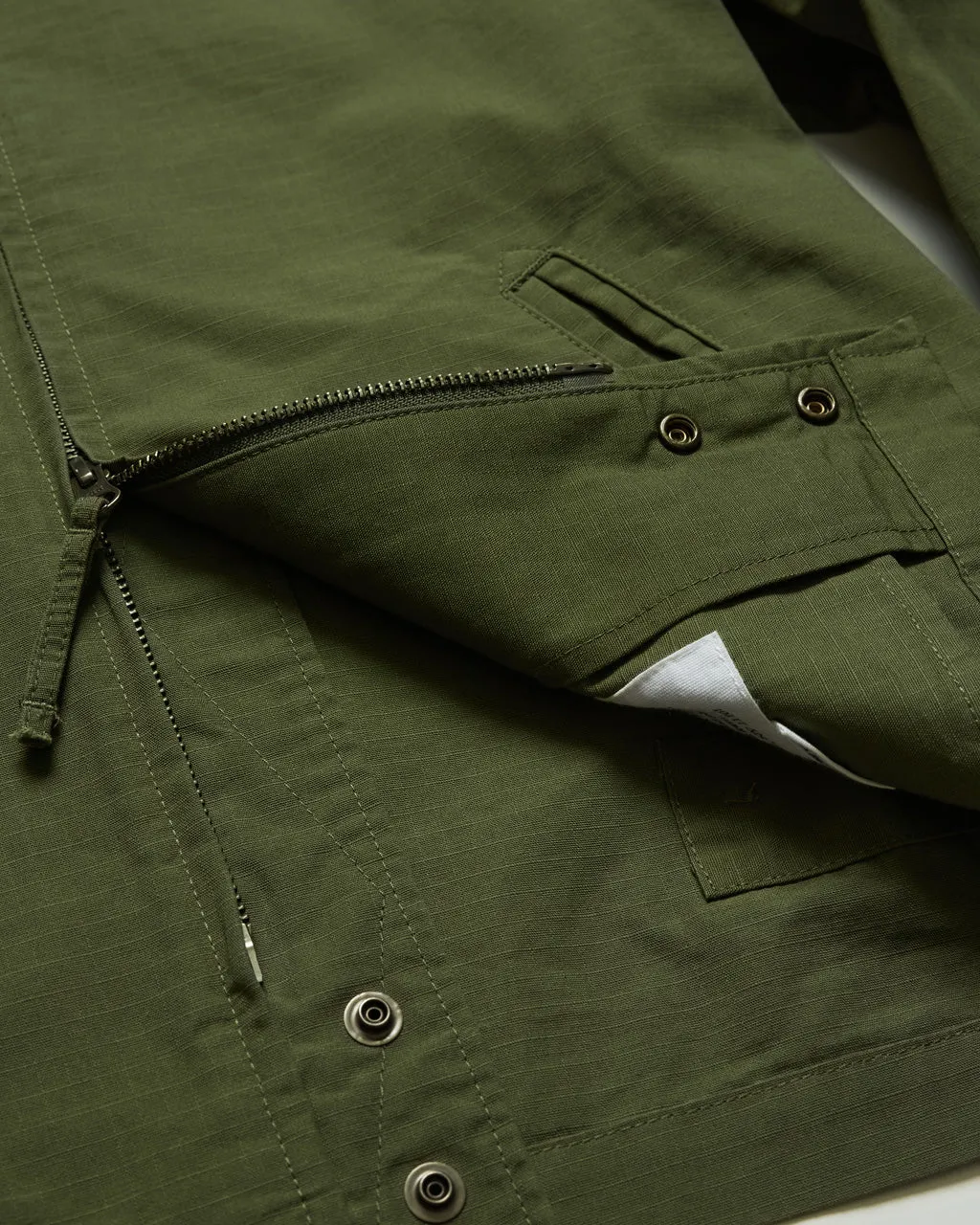 CLAIGTON JACKET OLIVE COTTON RIPSTOP