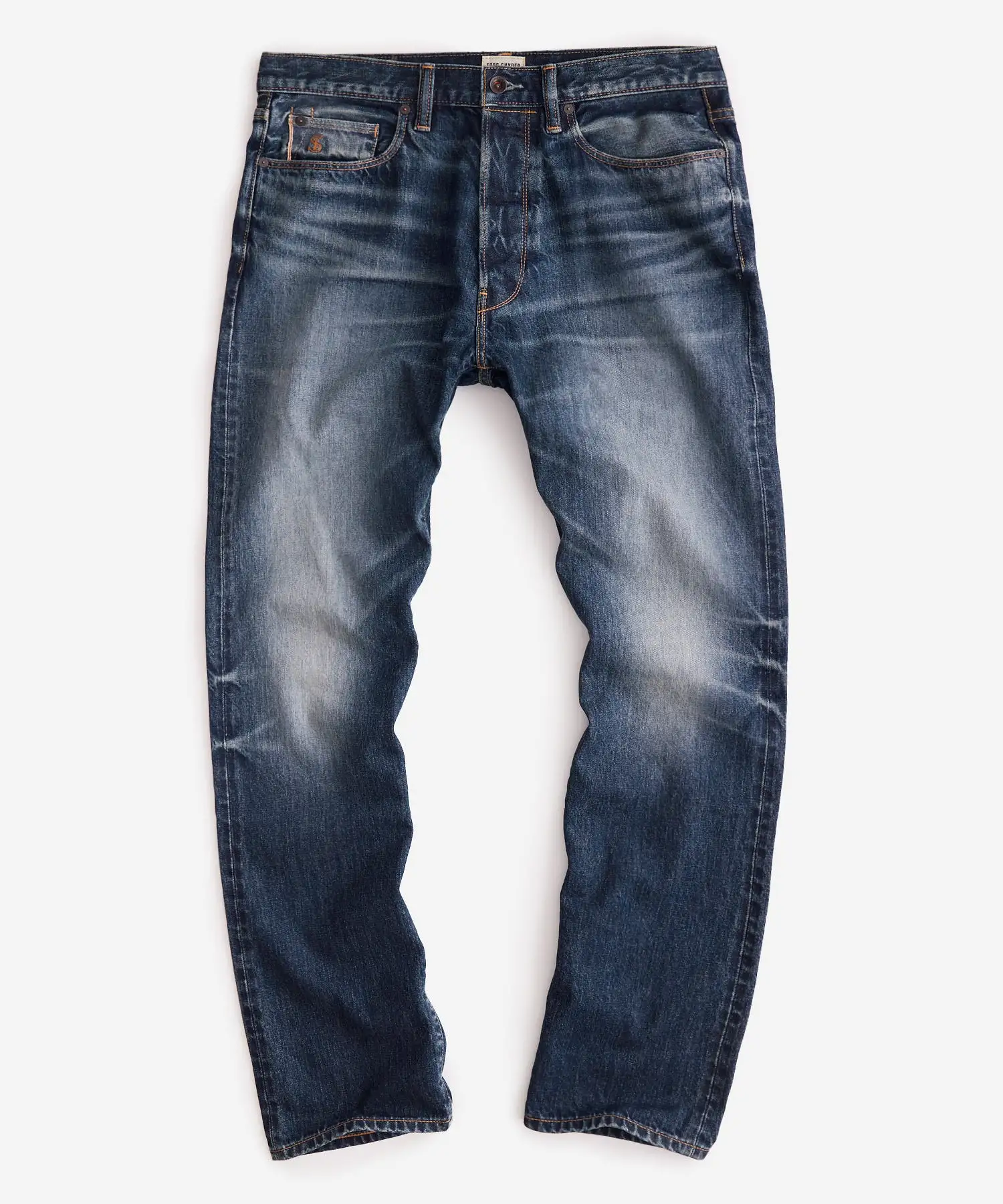 Classic Fit Selvedge Jean in Distressed Indigo