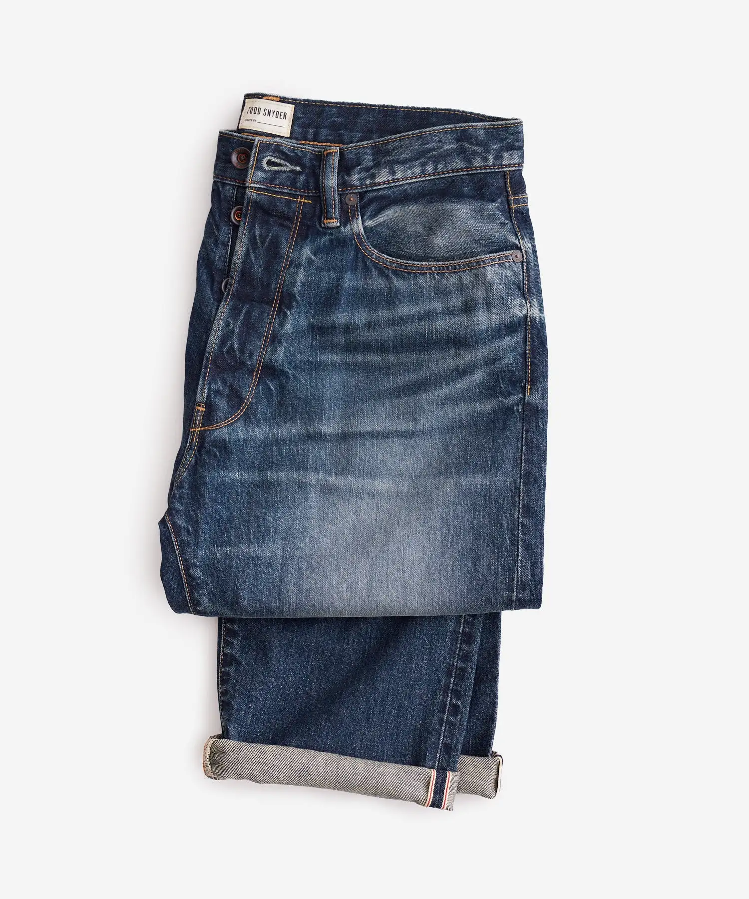 Classic Fit Selvedge Jean in Distressed Indigo