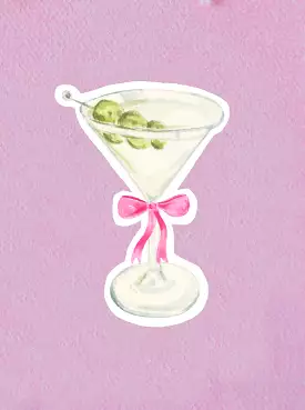 Coquette Martini Glass Sticker