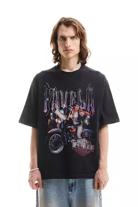 CYCELS BLACK WASHED T-SHIRT