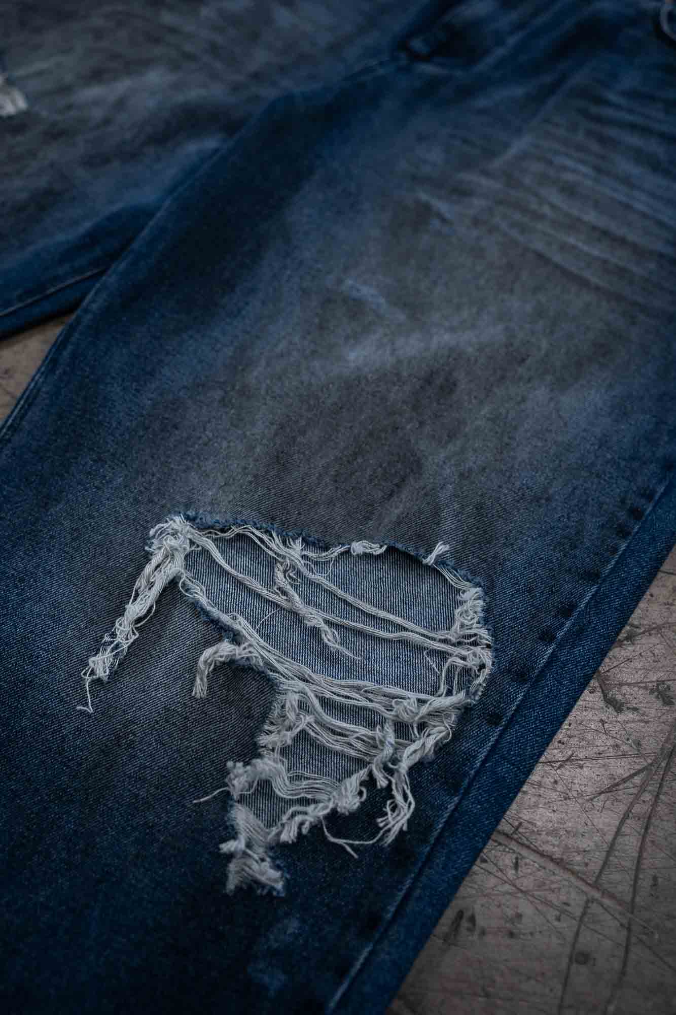 DARK BLUE DIRT WASH DENIM