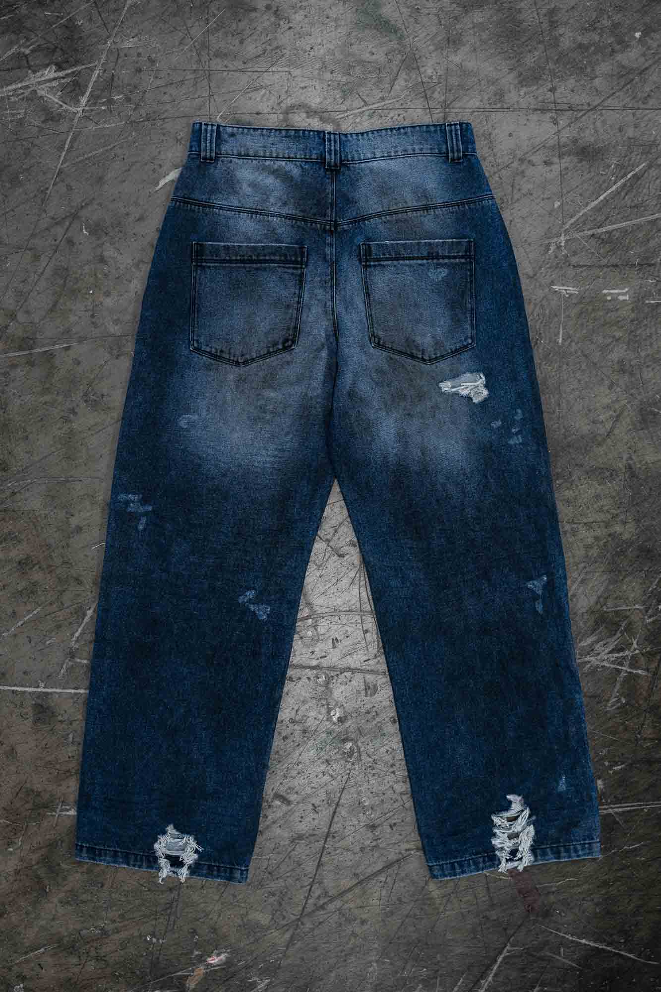 DARK BLUE DIRT WASH DENIM