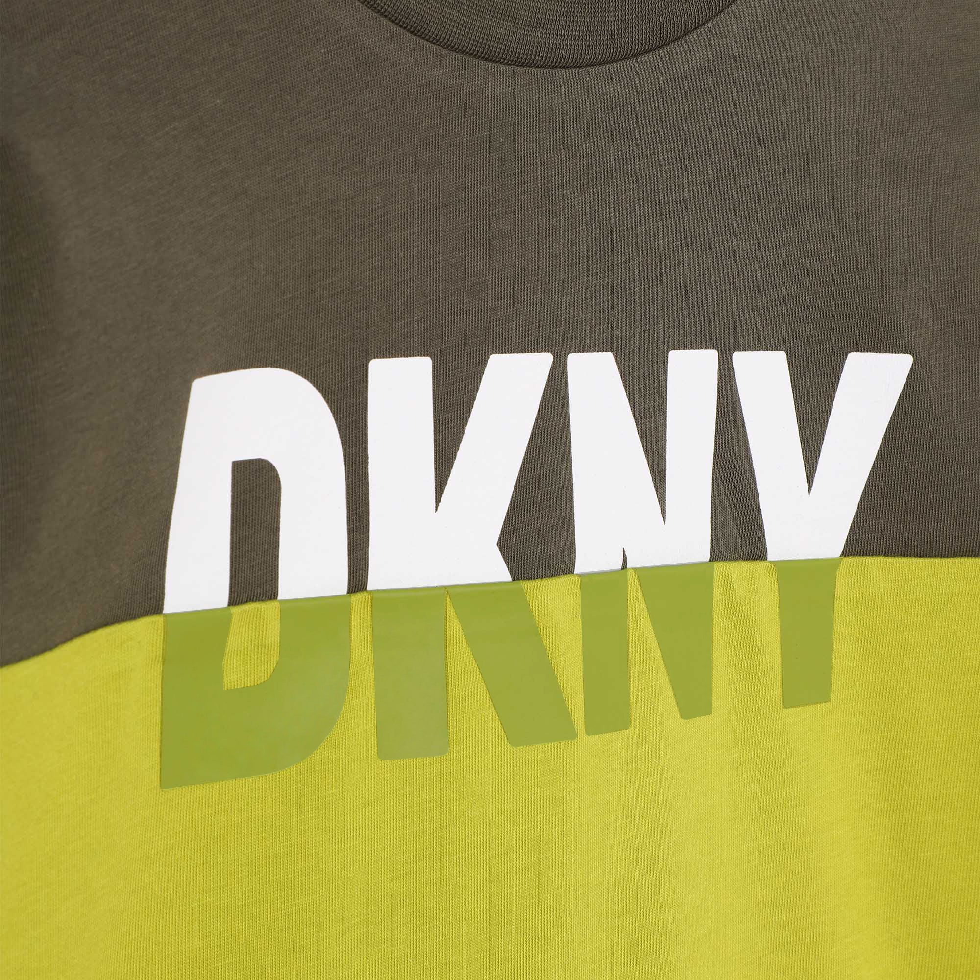 DKNY Junior boys Lime Green Organic Cotton Long Sleeves T-Shirt _D25E69-610