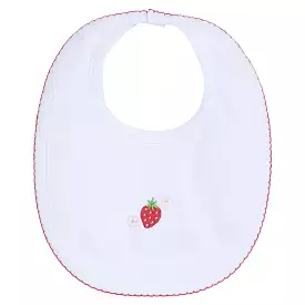 Embroidered Bib - Strawberries