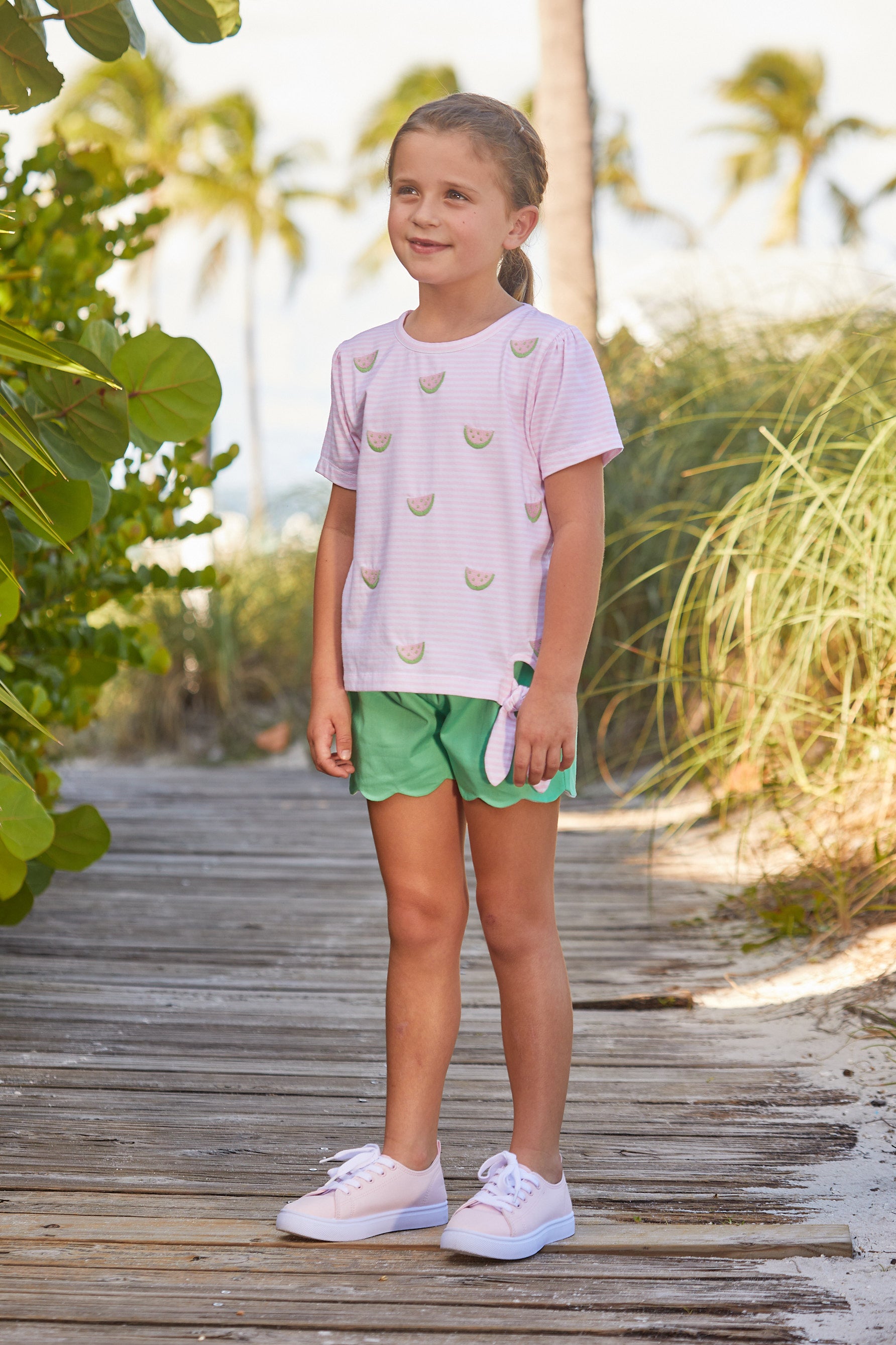 Embroidered Tie Tee - Watermelons