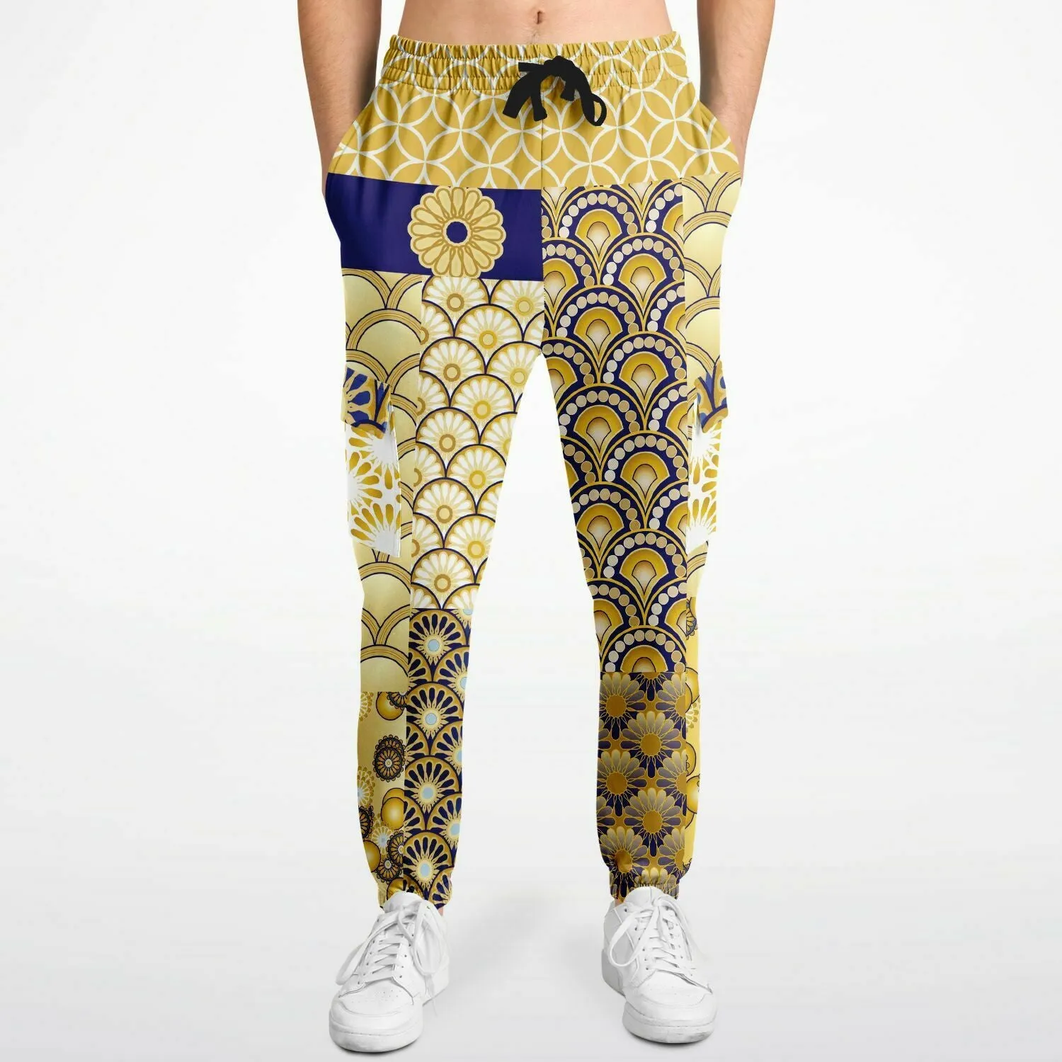 Forever Royale Scalloped Patchwork Unisex Eco-Poly Cargo Joggers