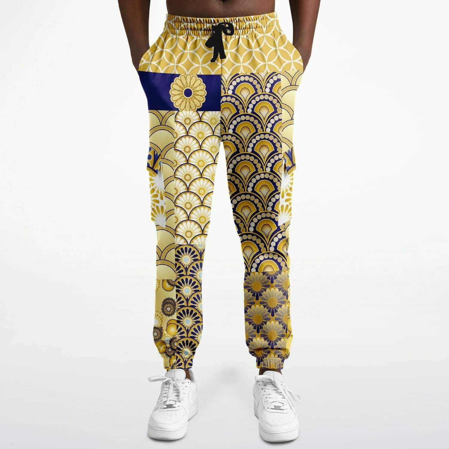 Forever Royale Scalloped Patchwork Unisex Eco-Poly Cargo Joggers