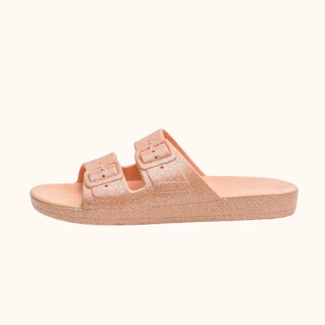 Freedom Moses Slides - Apricot Glitter