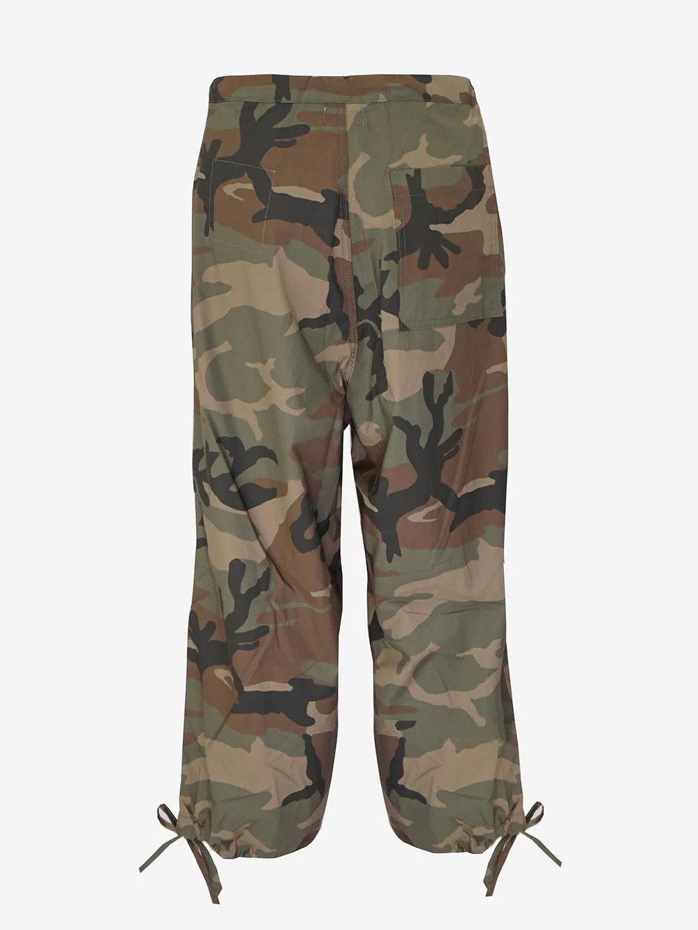 Front street 8 - Pantalone cargo in cotone camouflage con lacci regolabili