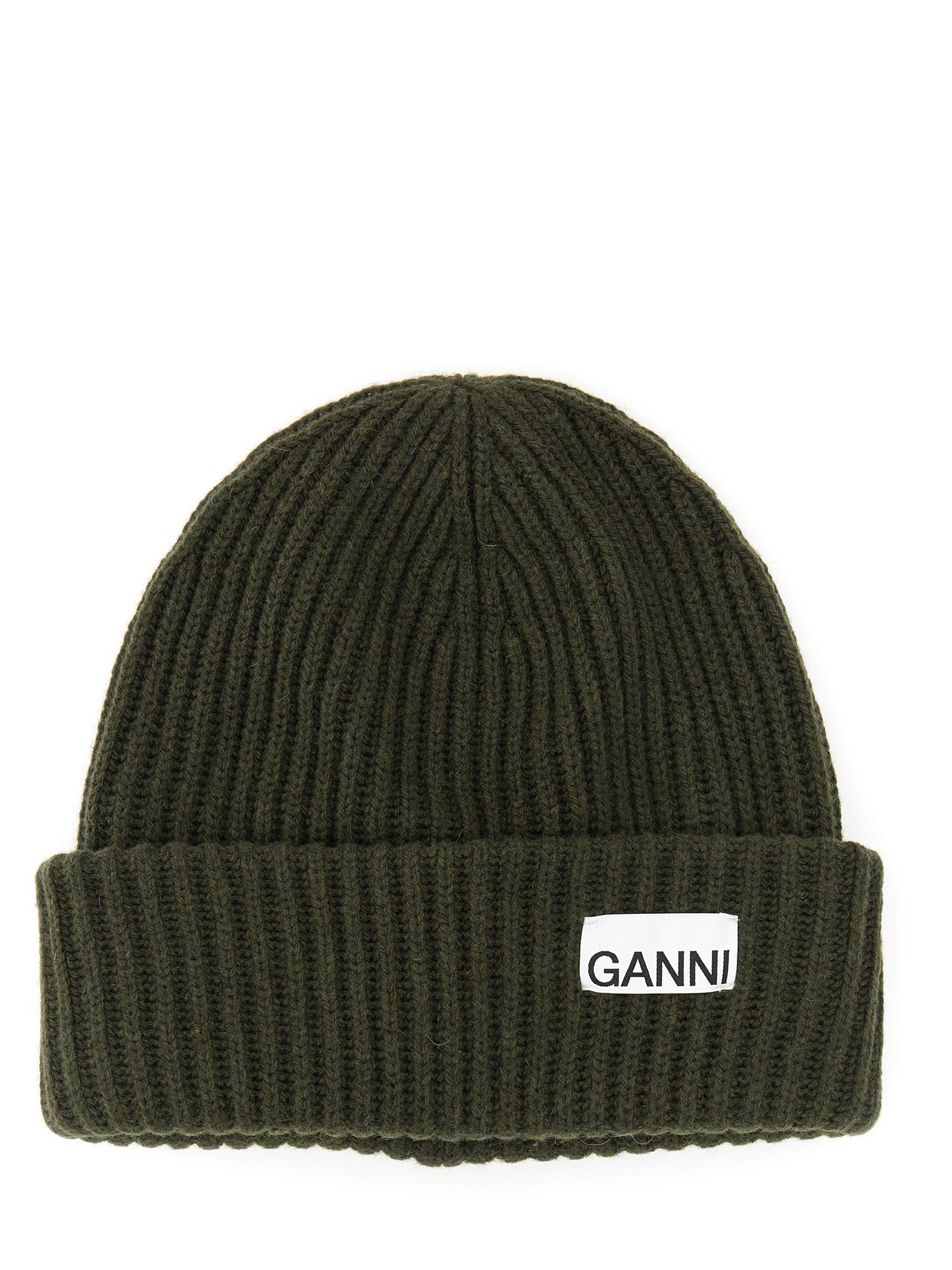 GANNI    BEANIE HAT WITH LOGO