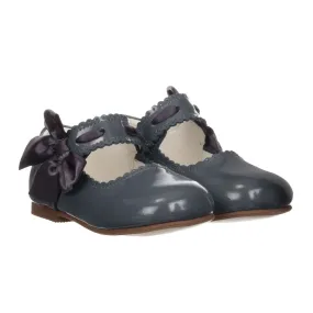 Girls Grey Patent Shoes