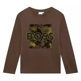 Hugo Boss Boys Brown T-Shirt_J25O73-343