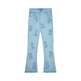 Kids Valabasas Loomis Ocean Blue Stacked Jeans