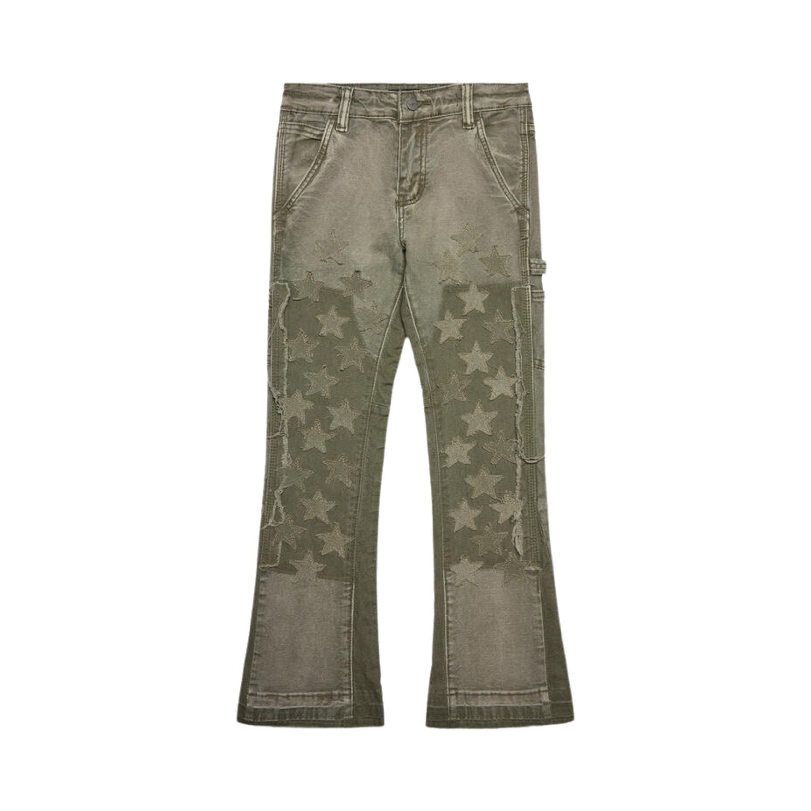 Kids Valabasas VPlay Olive Stacked Jeans