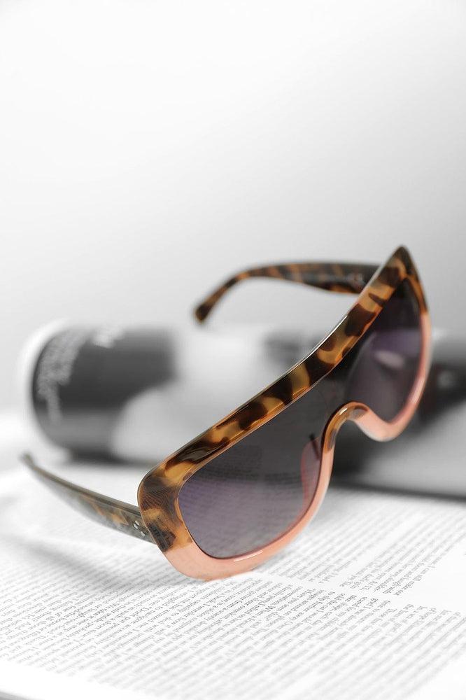 Large Straight Top Leopard Print Sunglasses