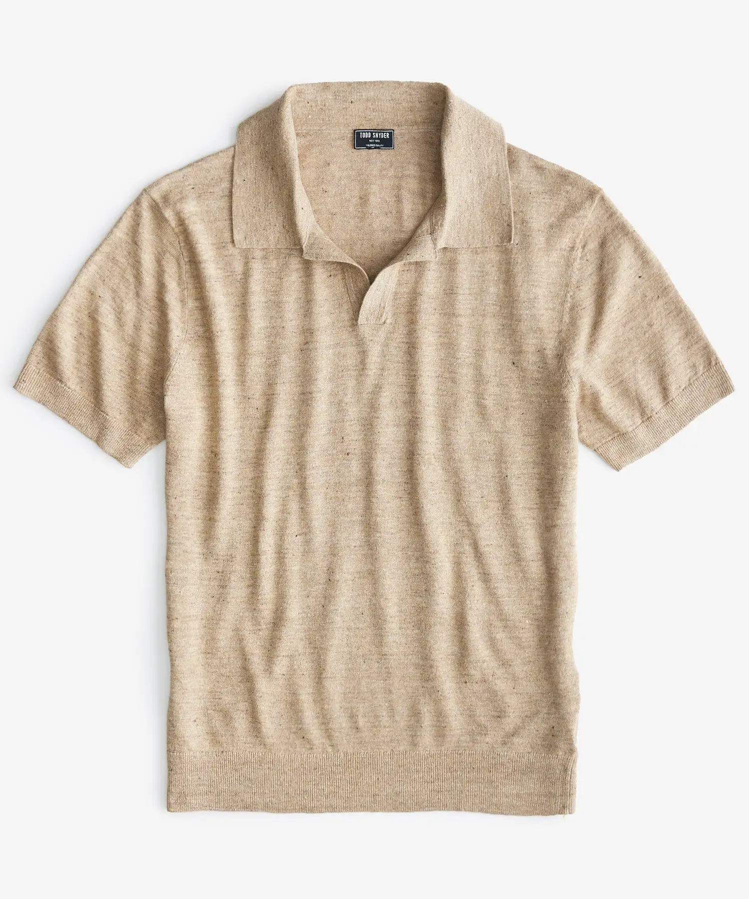 Linen Montauk Sweater Polo in Weathered Oak