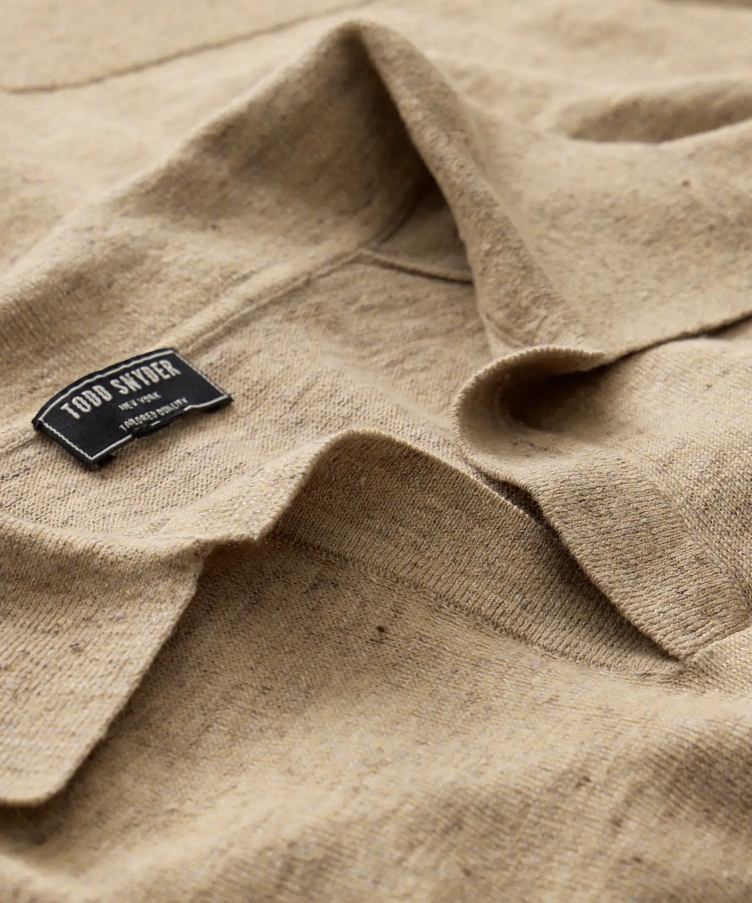 Linen Montauk Sweater Polo in Weathered Oak