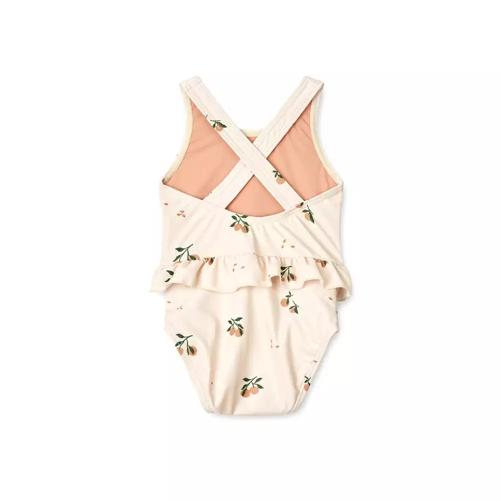 (LW15415 ) Amina Baby Printed Swimsuit - Peach Seashell