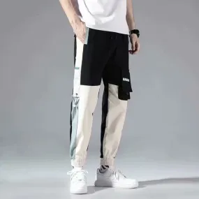 Men's Autumn White Black Casual Work Jogging Military Cargo Pants