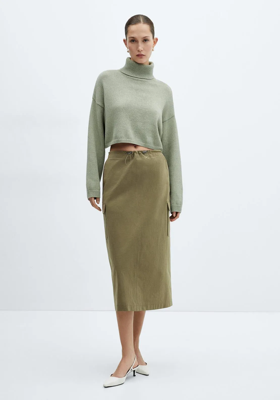 Midi skirt cargo pockets