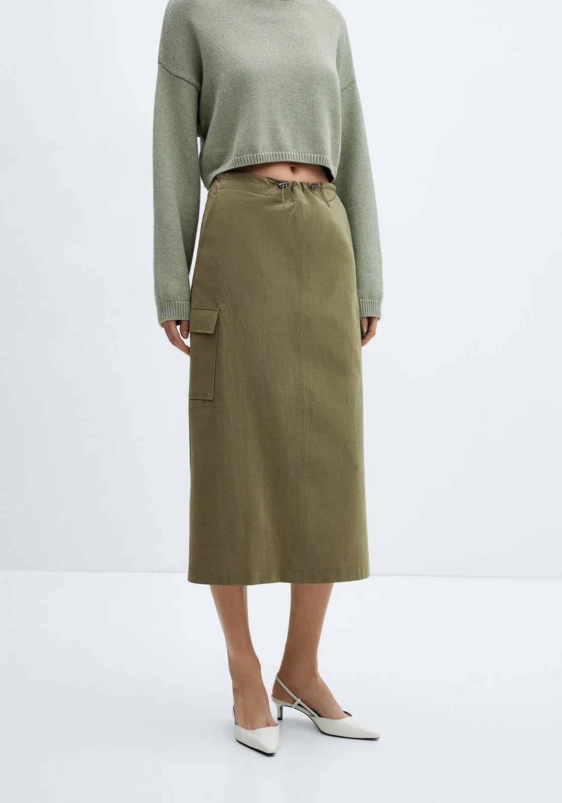 Midi skirt cargo pockets