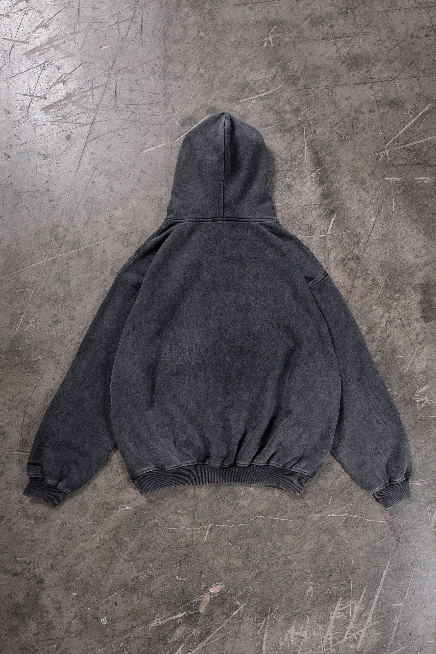 OLD COLLAGE BLACK WASHED HOODIE