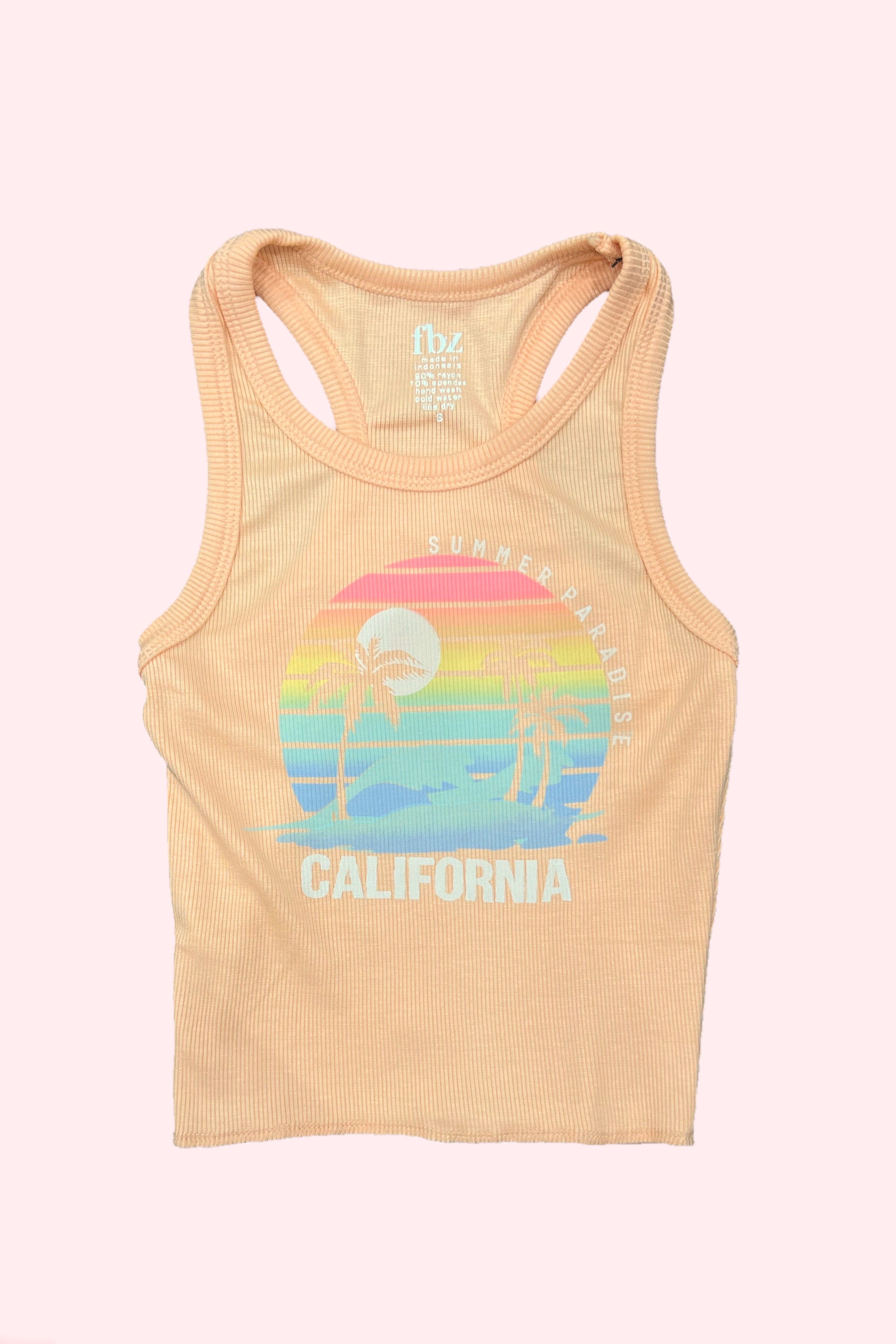 Peach California Ribbed Tank