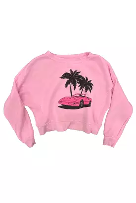 Pink Barbie Car Sweatshirt