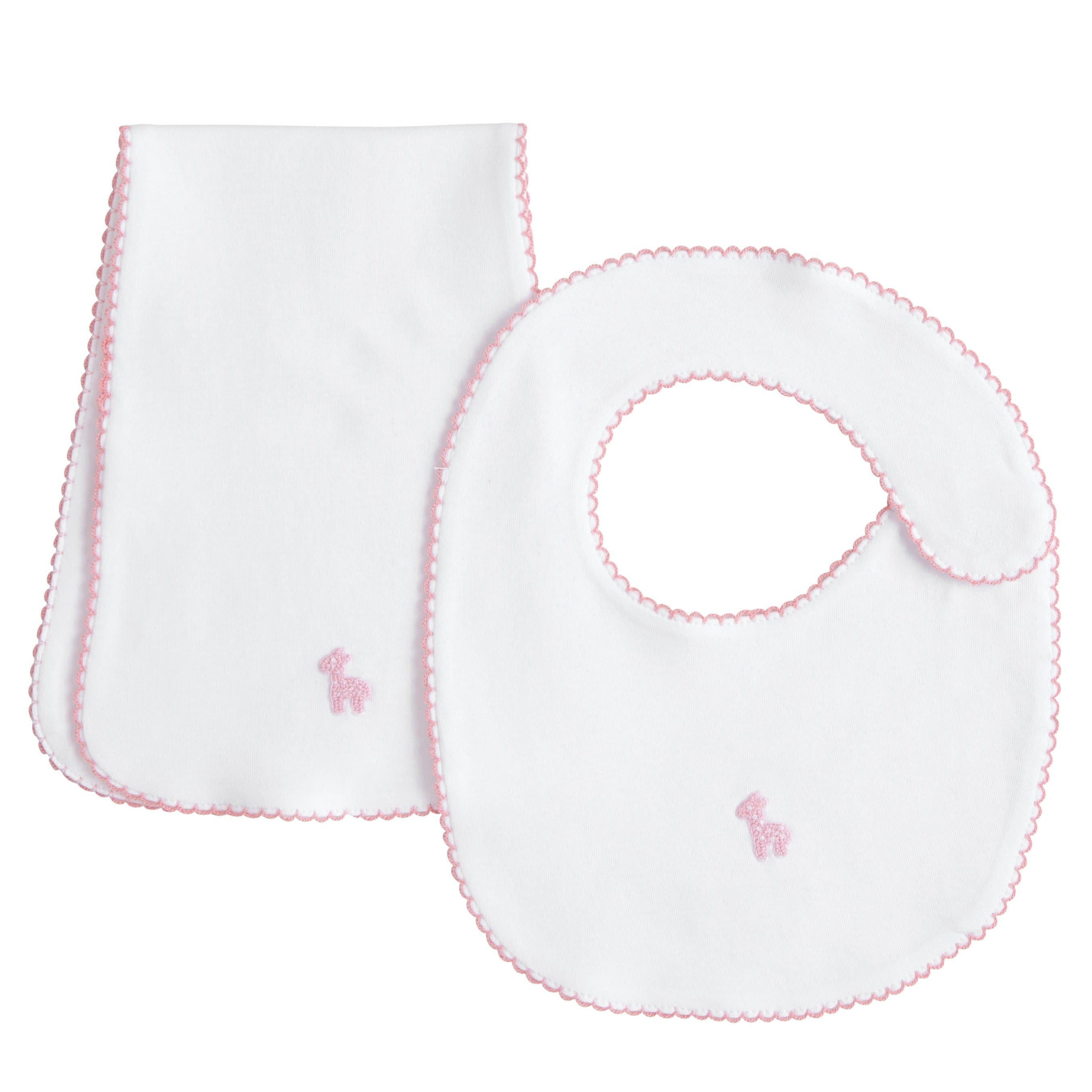 Pinpoint Bib N' Burp Set - Girl Giraffe