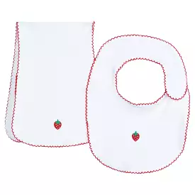 Pinpoint Bib n' Burp Set - Strawberry