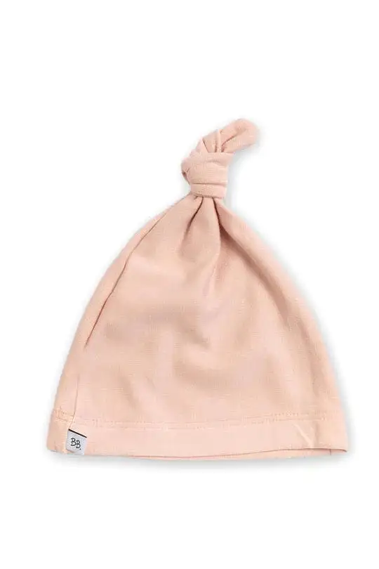 Pure Newborn hat with knot - Light pink