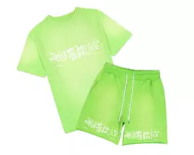 Purple Brand Green Fleece Short Set