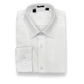 Ragazzo Boys Slim Fit White Diagonal Cotton Shirt_ SEAN1214W